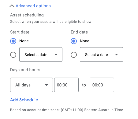 Google Adwords Geelong | Advanced Options